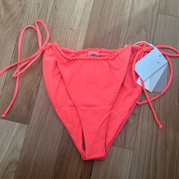Good American TinyTies Bikini Bottom NWT size 4 Hot Coral - Picture 2 of 7